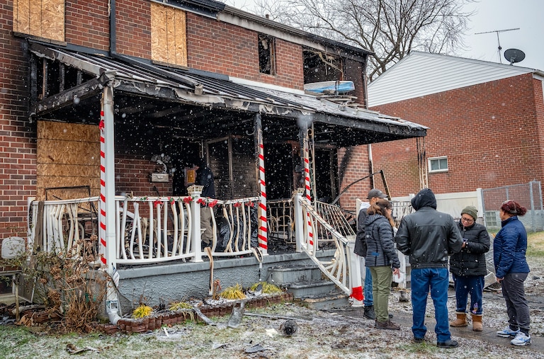 January 17, 2025 - The day after a two-alarm dwelling fire on the 1000 block of Foxcroft Lane in Essex that resulted in the death of 6-month old and hospitalization of four people.