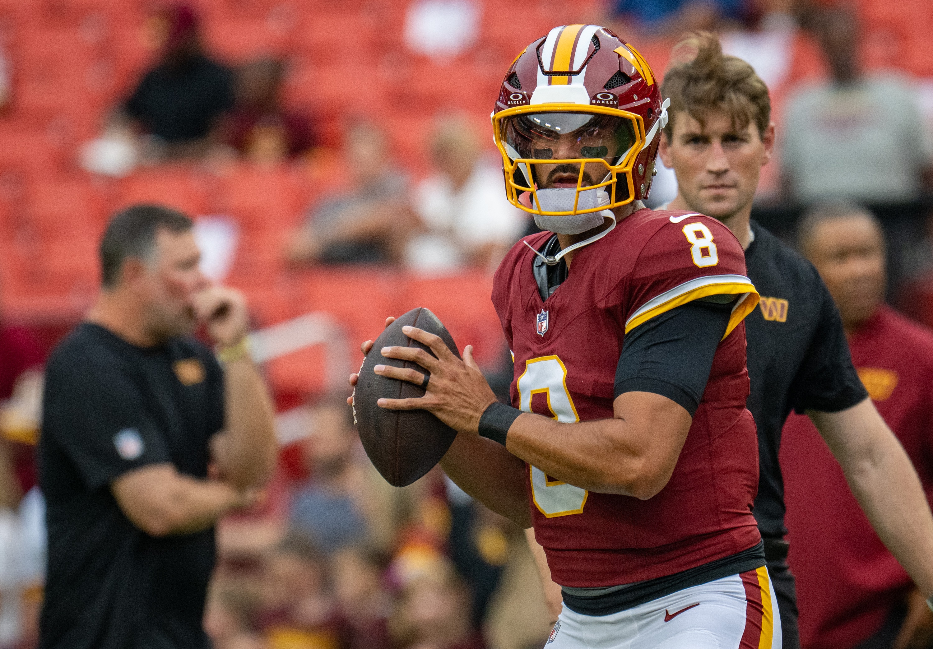 The Commanders’ Marcus Mariota has a 90.1 quarterback rating in 106 career games.