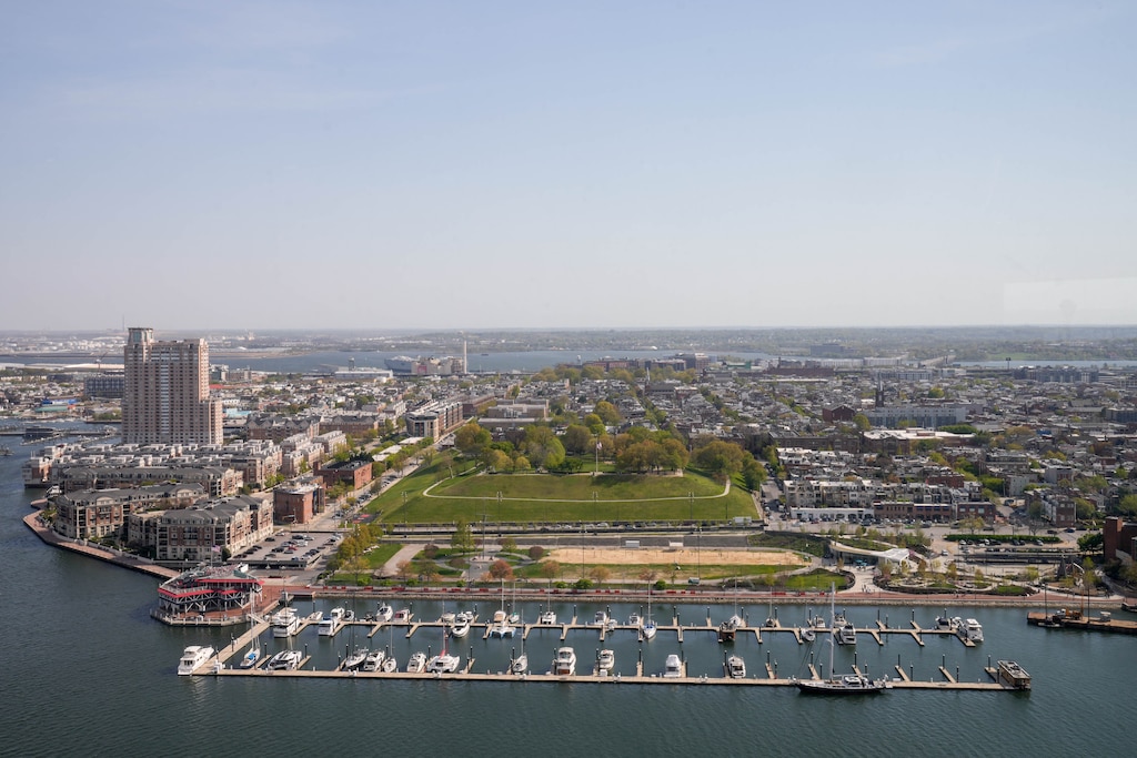 A view of Federal Hill Park seen from the World Trade Center Baltimore’s Observation Floor in Baltimore, Md. on April 18, 2025.