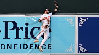 Orioles center fielder Colton Cowser robs Chicago White Sox third baseman Miguel Vargas of a home run on June 29.