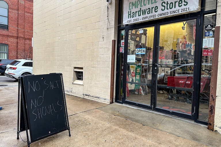 An Ace Hardware in Canton had to turn away shoppers looking for salt and shovels Sunday morning, hours before another winter storm was expected to hit the Baltimore region.