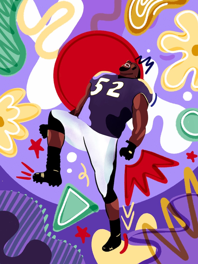 Sophia Leshi's Ray Lewis-inspired art.
