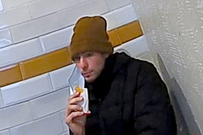 A photo of Luigi Mangione released by Pennsylvania State Police on Twitter/X, along with a call for tips from the public.