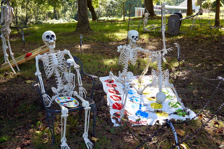 The family-friendly skeleton walk at Weber's Cider Mill Farm provides a bit of spooky among the rest of their fall festivities.