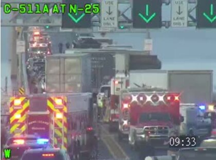 A crash on the Westbound bridge of US-50 caused major delays on Saturday, Jan. 27, 2024.