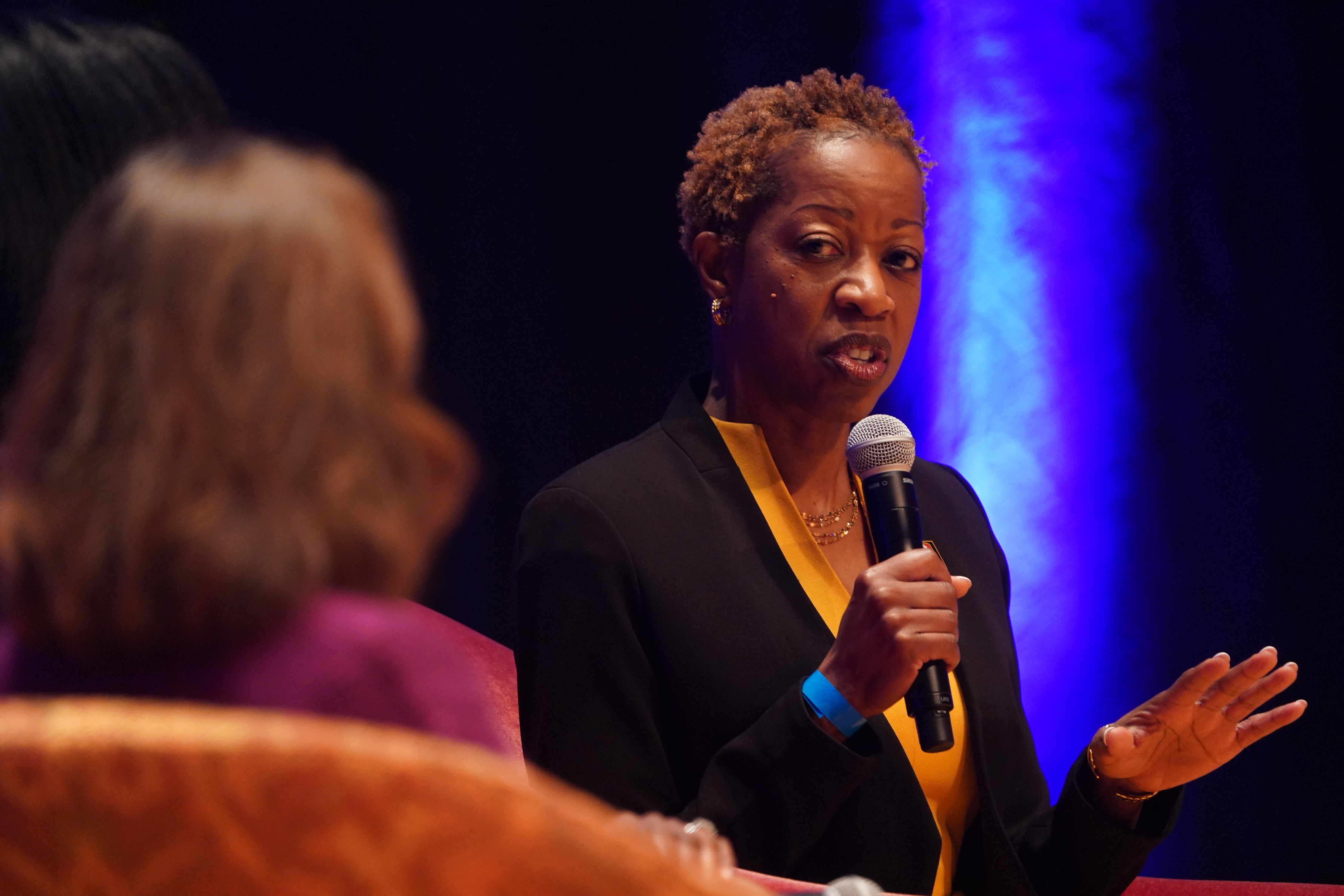 Valerie Sheares Ashby, president of UMBC, speaks at the Impact Maryland conference in October.