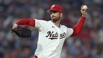 Nationals left-hander Foster Griffin throws a pitch during the fifth inning of the 2026 MLB All-Star Game.