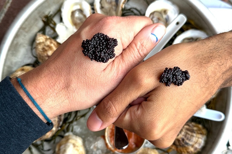 At Peter's Inn in Fells Point, caviar is an add-on to the raw bar, where you can order it with oysters or shrimp cocktail.