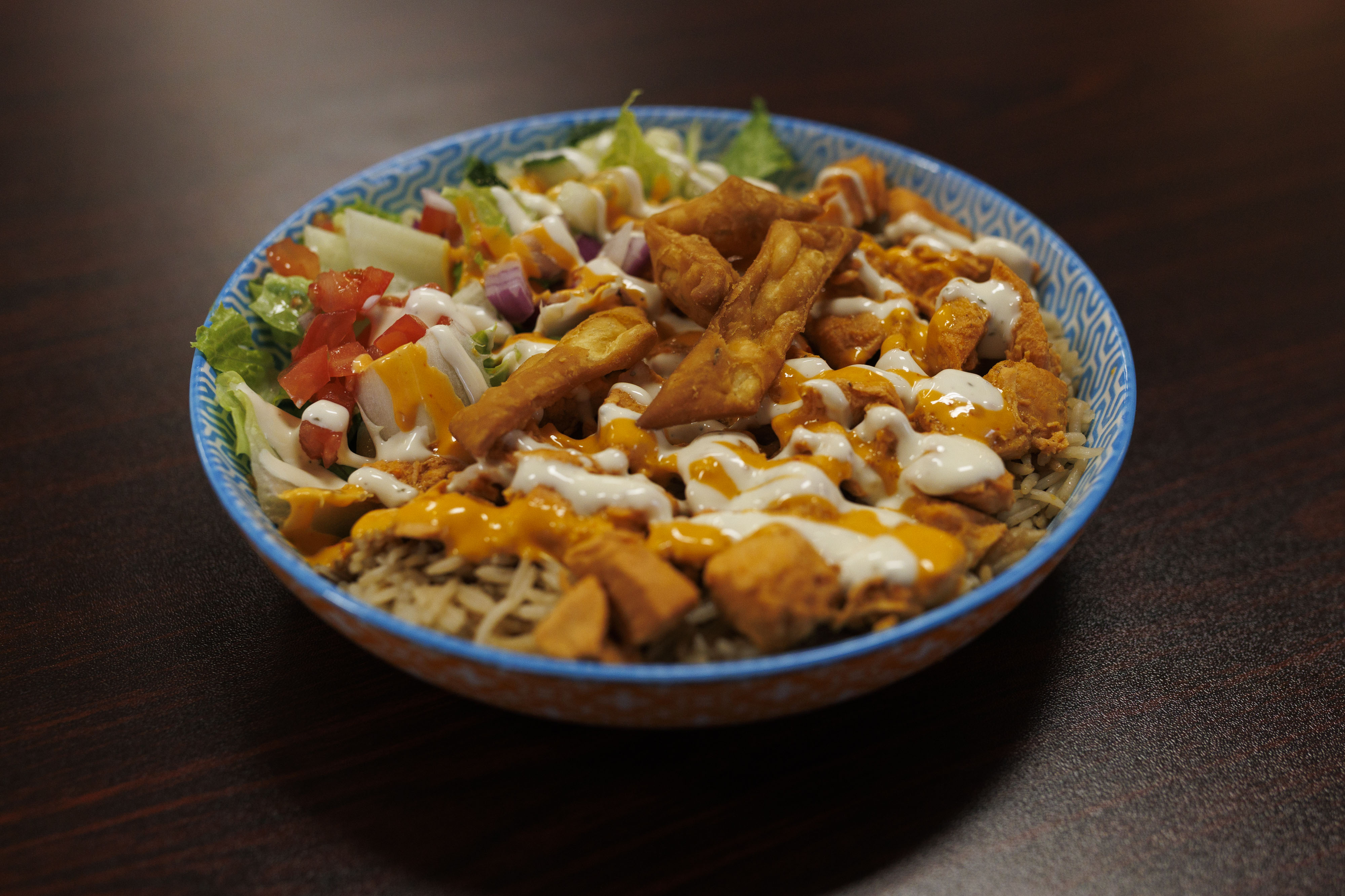 The tandoori chicken bowl, one of the most popular dishes at K2 Cafe and Kitchen.