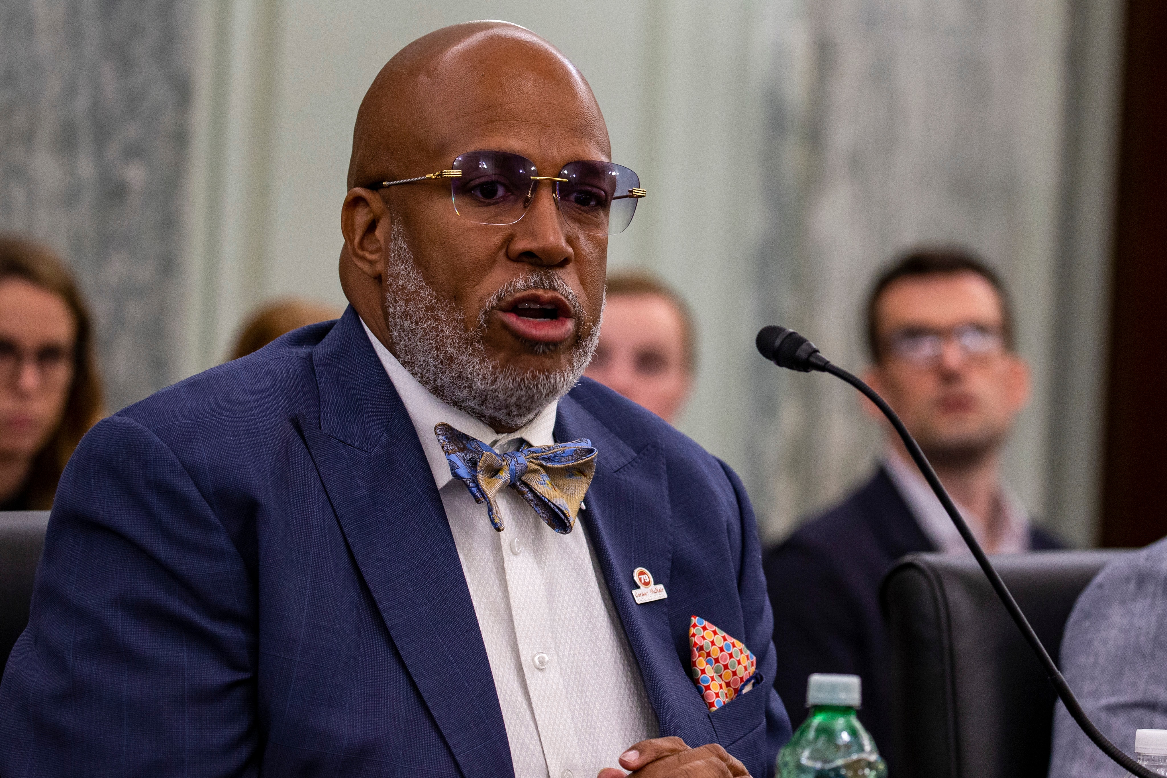 Marty McNair testifies at a Senate Commerce Committee hearing in 2021.