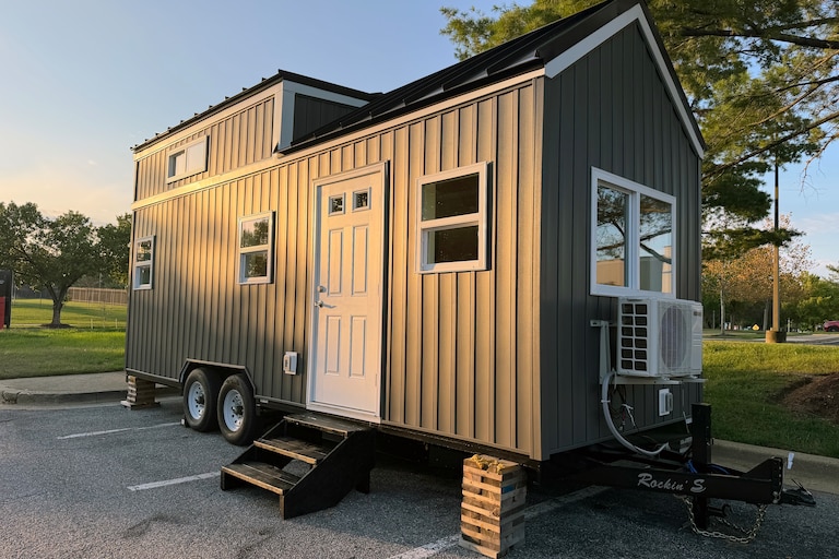 Prince George’s County students built their first tiny home, dubbed Homestead 24, last school year. The fully functional, 280-square-foot home will go up for auction Sunday, with bidding starting at $55,000.