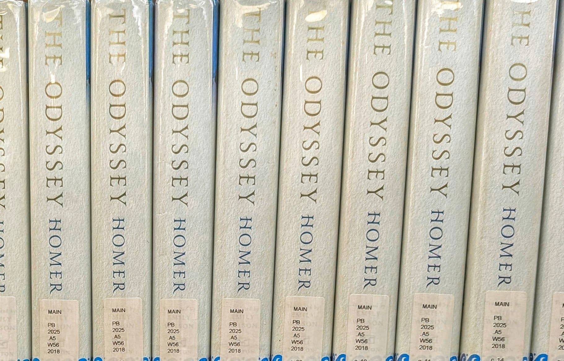 Emily Wilson's 2017 translation of "The Odyssey" takes most of a shelf of the Homer section of the library at St. John's College.