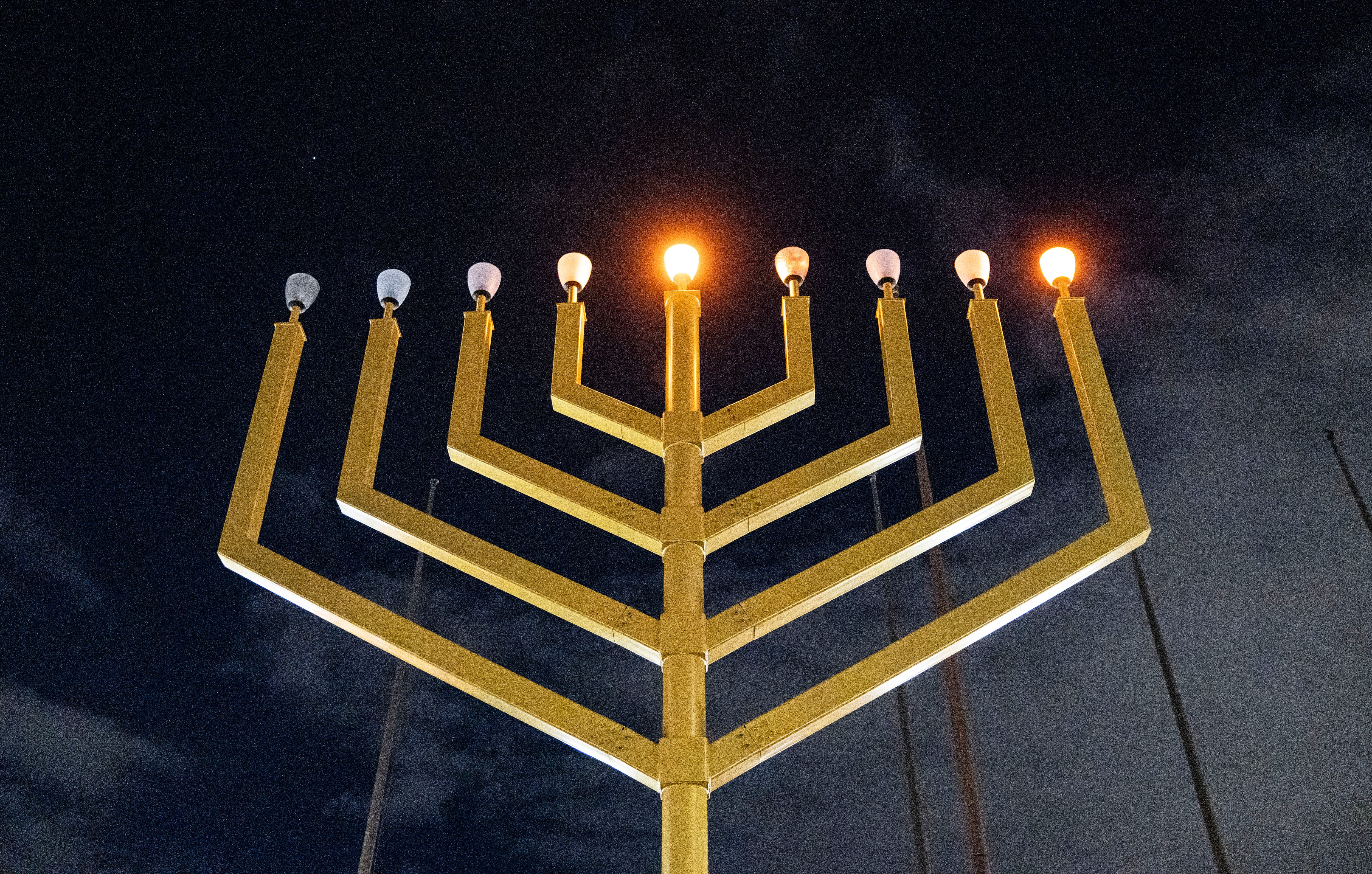Menorah in Baltimore's McKeldin Square, Sunday, December 18, 2022.