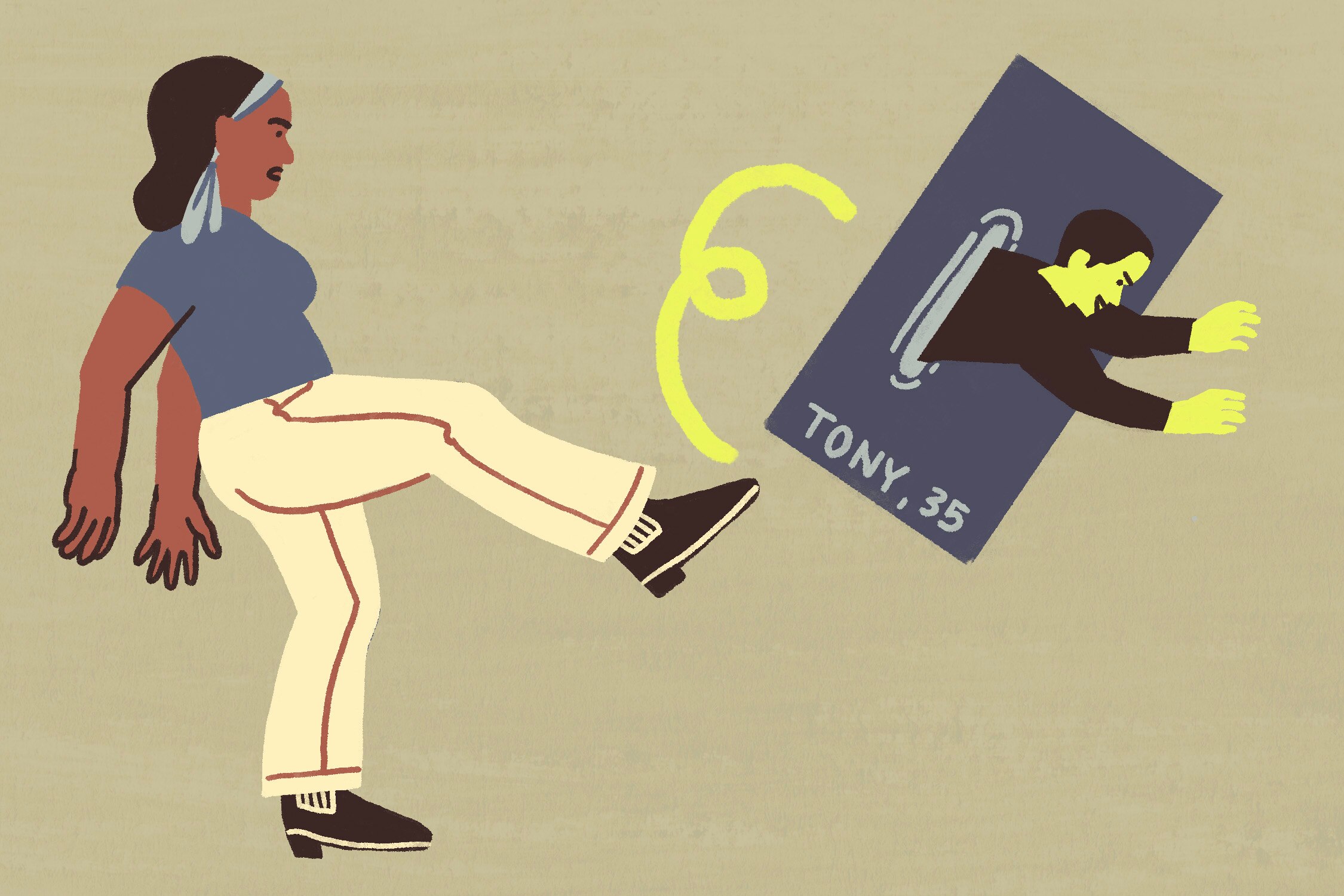 Woman kicks away creepy man’s dating profile