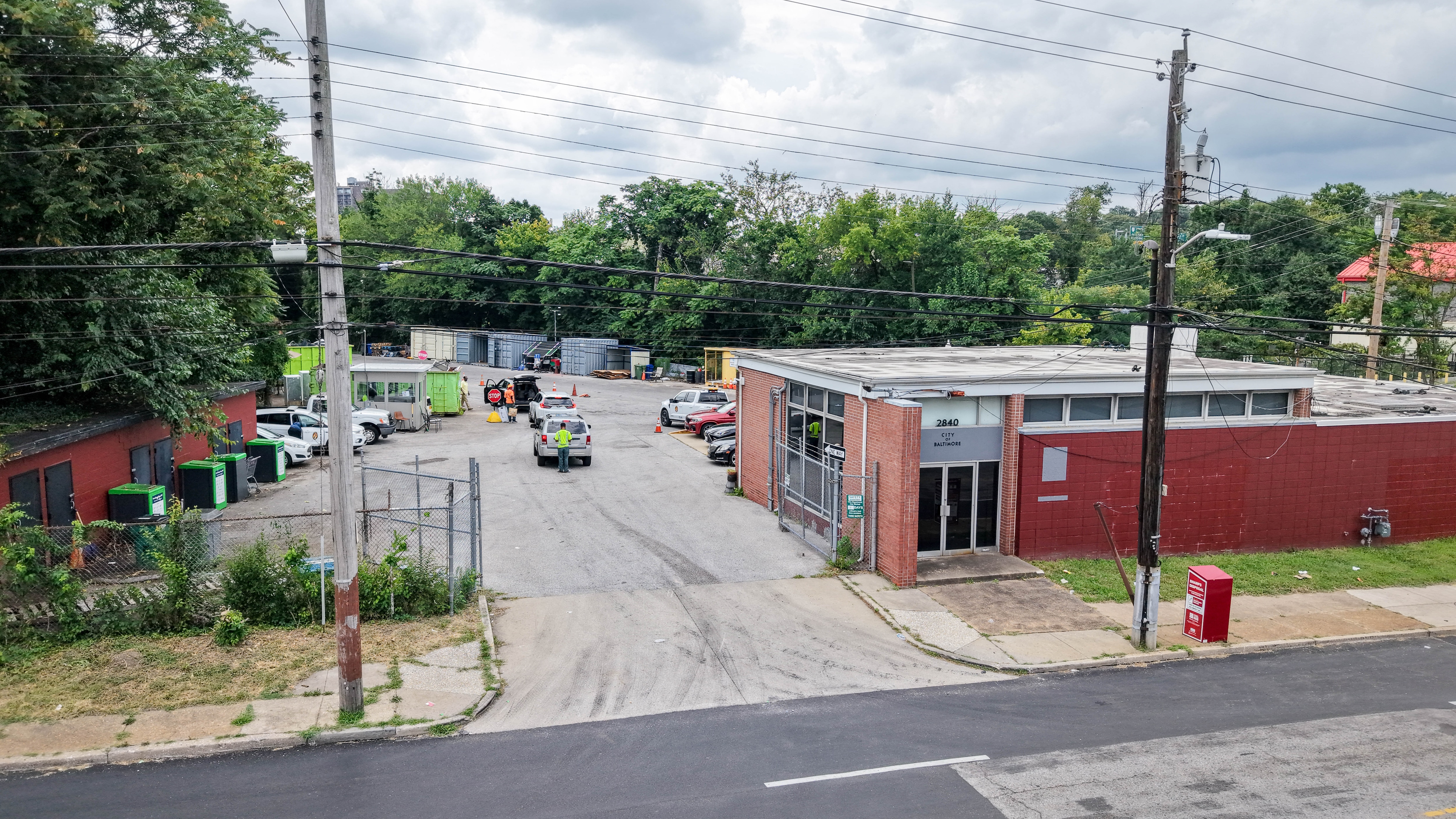 Aerial view of the Sisson Street Residential Recycling Center in Baltimore, Md. on Wednesday, August 13, 2025.