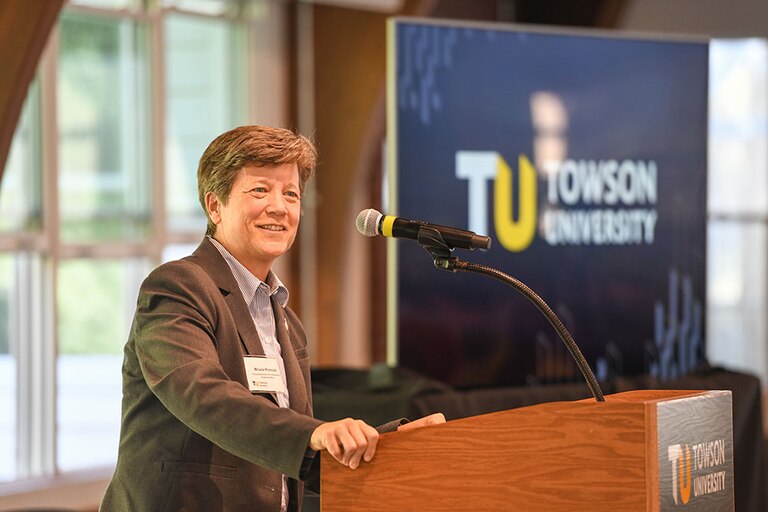 Melanie Perreault, Towson University's provost and executive vice president for academic and student affairs, was named interim president of Towson University.