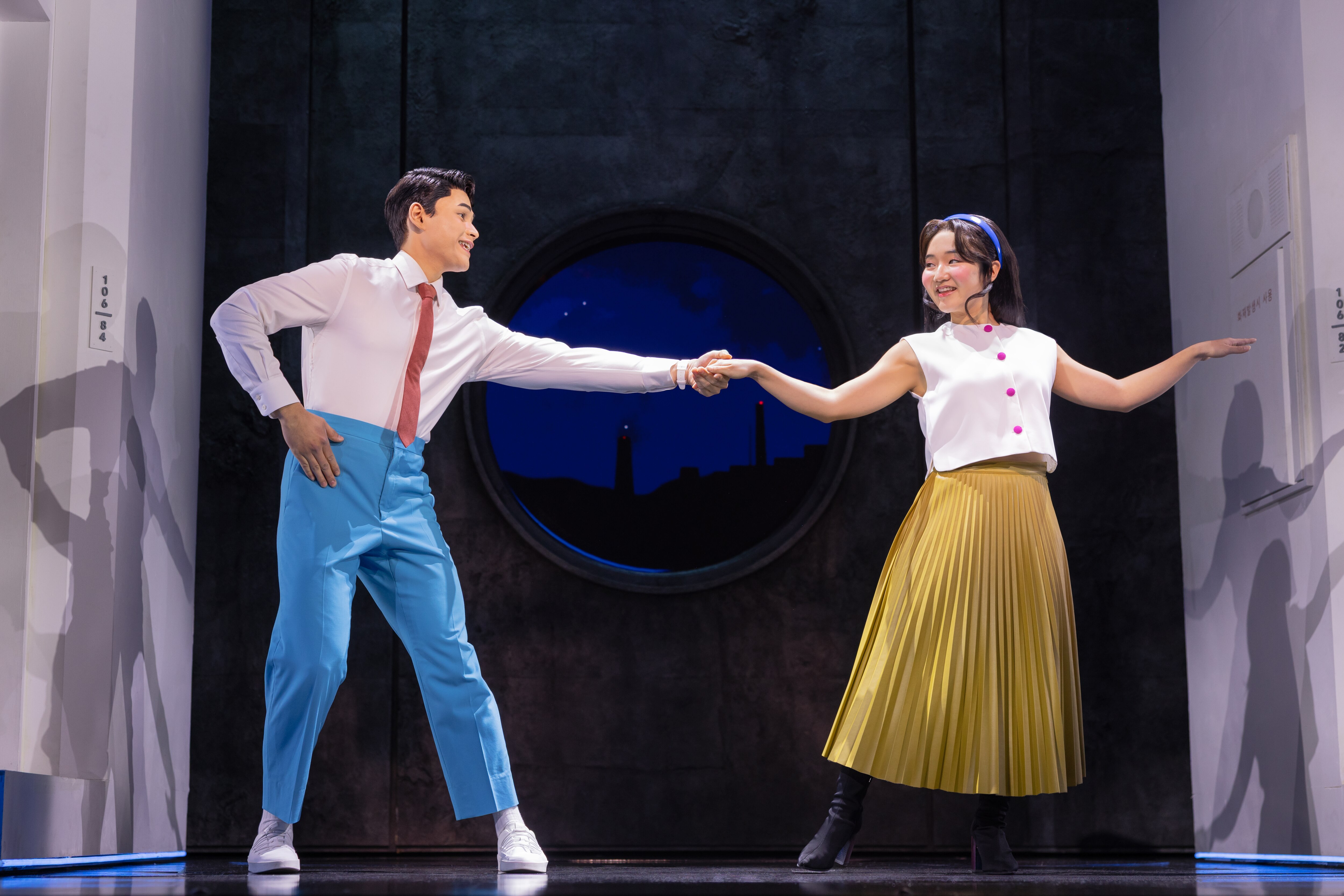 Claire Kwon, right, and Steven Huynh star in “Maybe Happy Ending.” The Tony Award winner’s national tour launches at the Hippodrome Theatre on Sept. 13.