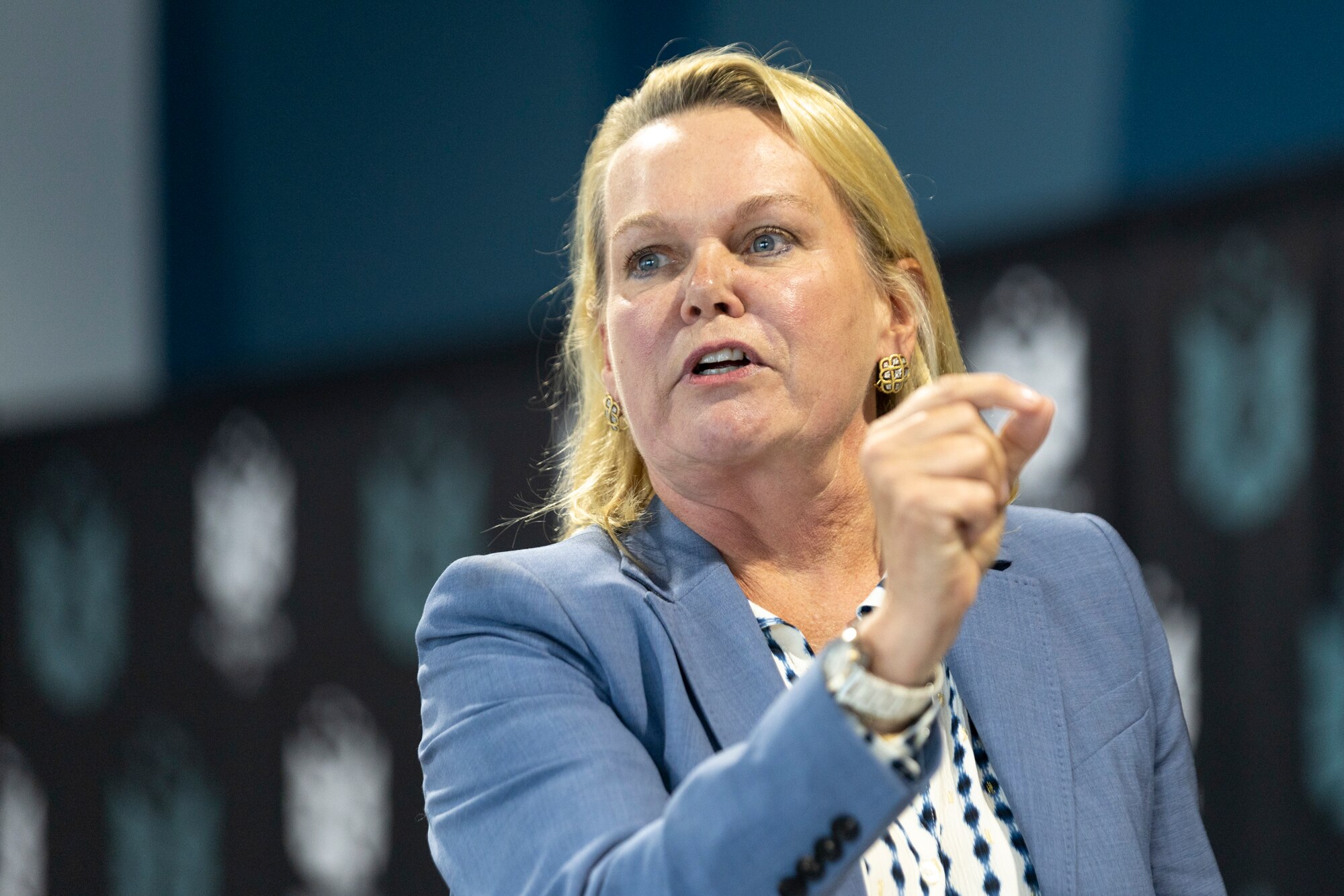 Democrat April McClain Delaney declared victory Friday over Republican Neil Parrott in Maryland's 6th congressional district.