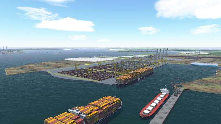 A simulation of what the completed terminal could look like.