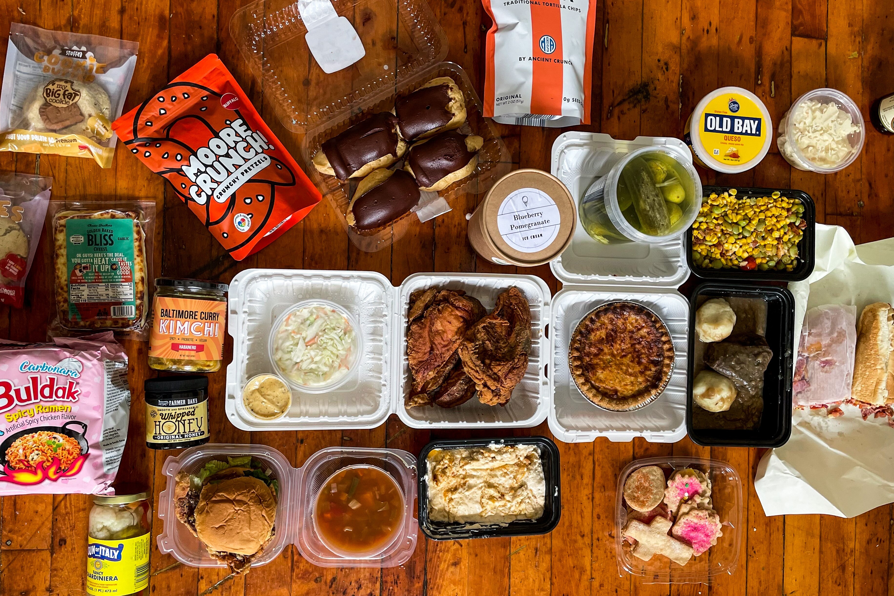 Our haul from Butcher & Bay by Geresbeck’s, a new gourmet market in Kingsville that offers a combination of generations-old Baltimore culinary staples alongside the latest viral trends.