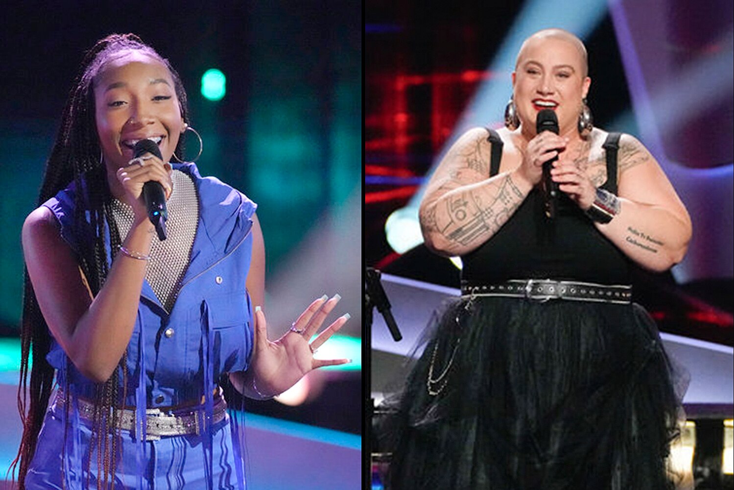Elyscia Jefferson (left) and L. Rodgers are on Reba McEntire's team on this season of “The Voice.”