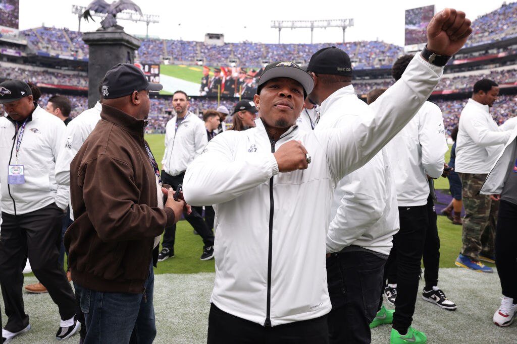 Ray Rice, at a Ravens game last season, played six seasons in the NFL, all with Baltimore.