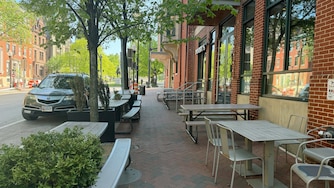 The Mount Vernon Eatery, Dooby's, now shares sidewalk space for outdoor dining with The Helmand and My Thai Go.
