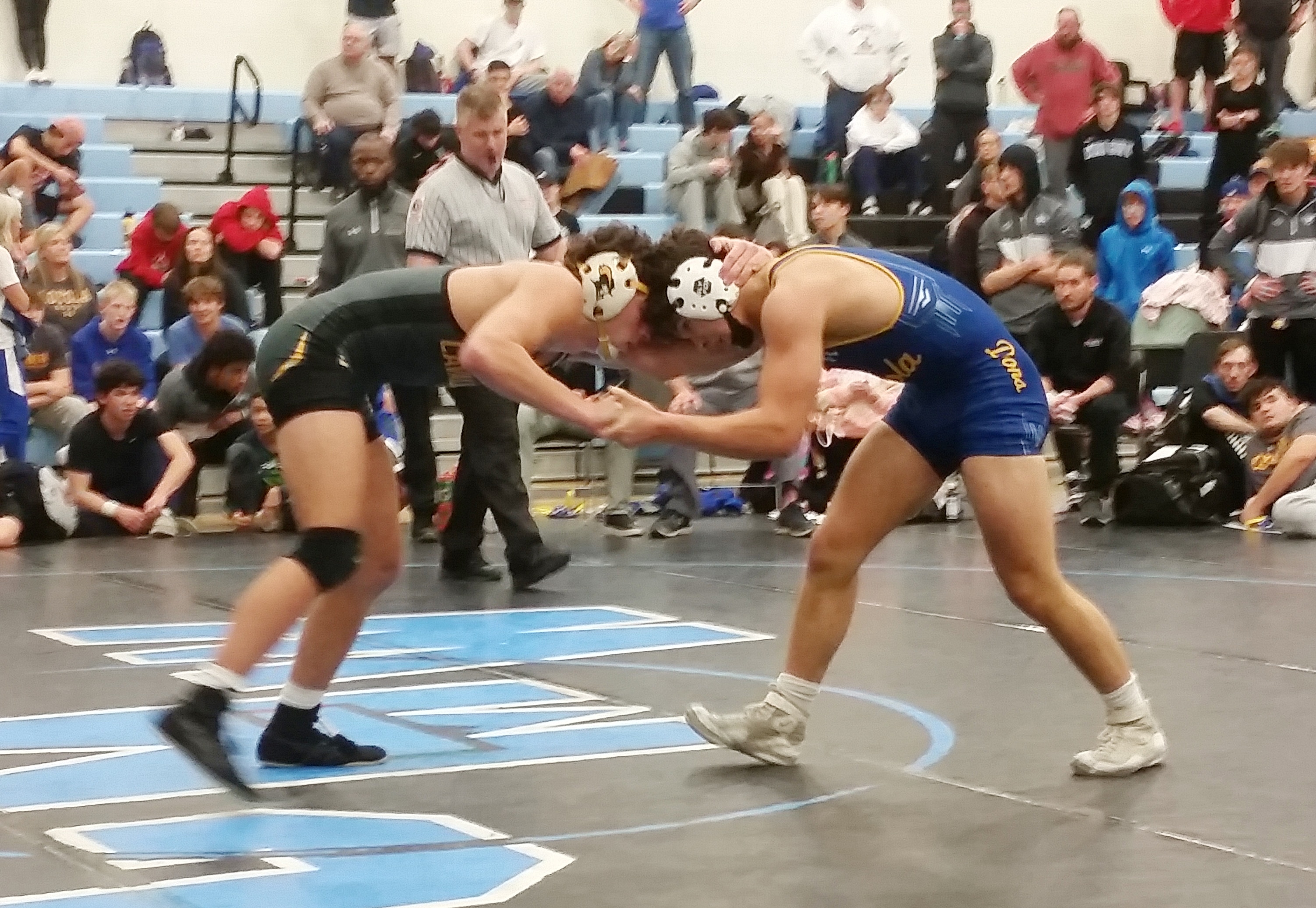 In one of the marque match-ups of the weekend, South Carroll's Michael Pizzuto dominated top-ranked Judah Aubar of Loyola Blakefield, 8-3, in the Iron Horse Duals championship match.