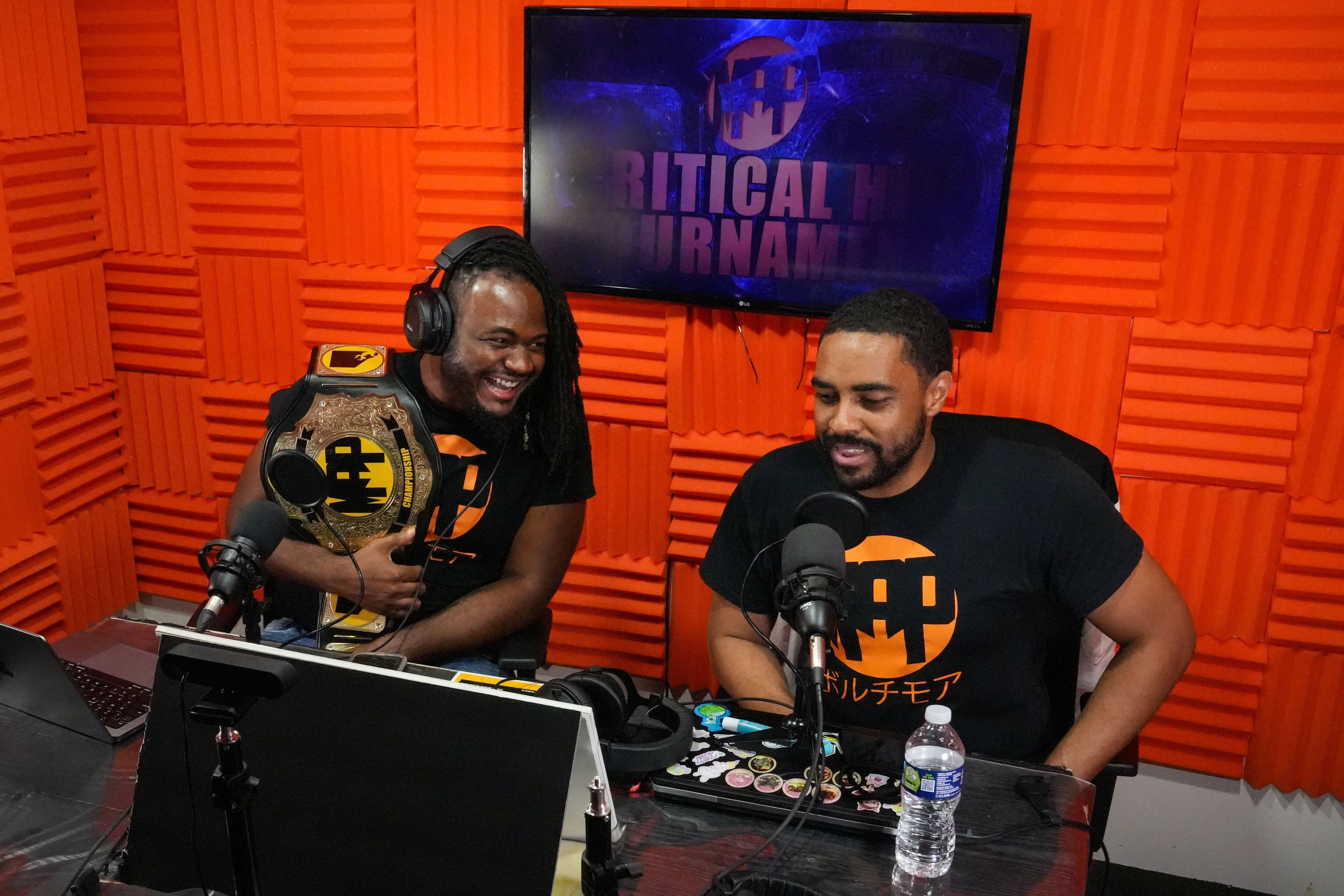 Terrance Porter, the “Duke of Games” and Brian Marvin offer commentary on a fighting game tournament hosted at M.A.P. Technologies on June 18, 2022.