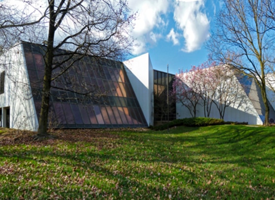 The Columbia Flier building in Columbia was completed in 1978 and has a distinctive design. Howard County plans to turn the vacant structure into a community center.