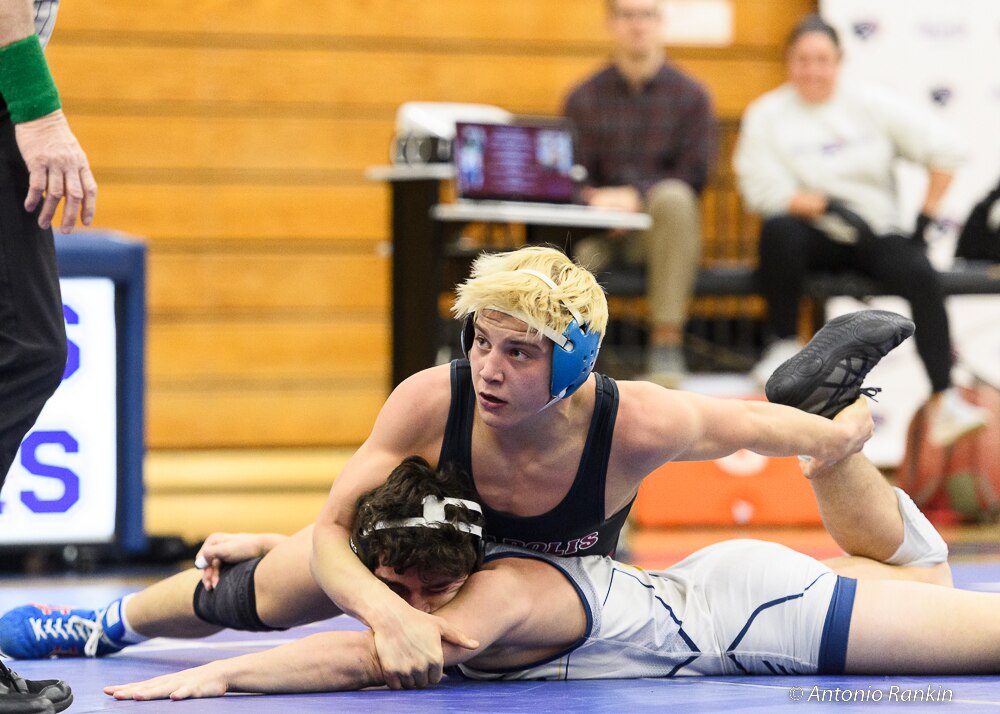 Things are looking up for Annapolis' senior Nik Antonelli (facing), who is looking to improve on last year's runner-up finish at the Class 4A East Regionals and third-place finish at the Class 4A-3A state tournament.