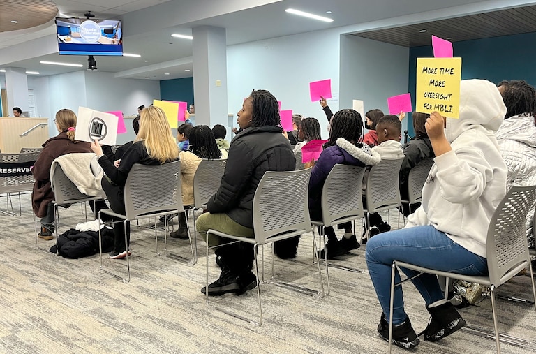 FEBRUARY 19, 2026 - MECCA Business Learning Institute families attended Thursday’s school board meeting in Rockvile to try and convince district leaders to keep their school open.