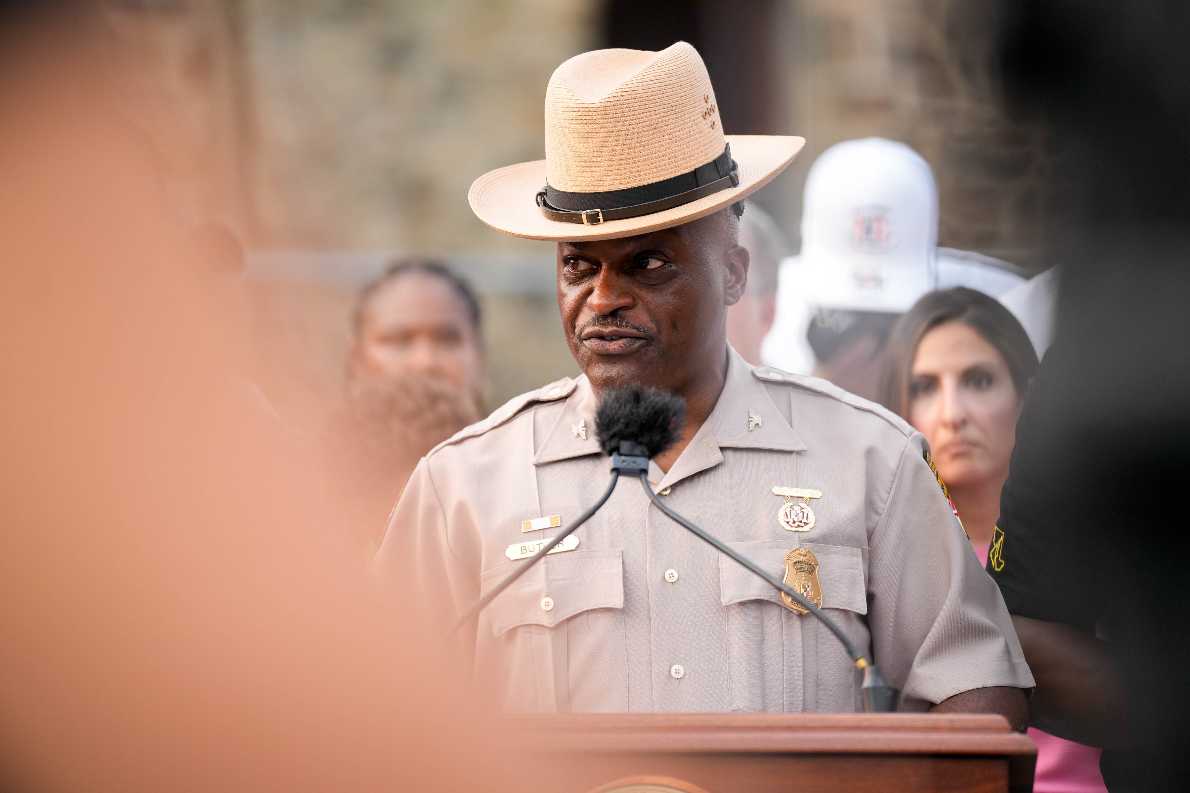 Col. Roland L. Butler Jr. during a community walk in Northwest Baltimore in September.