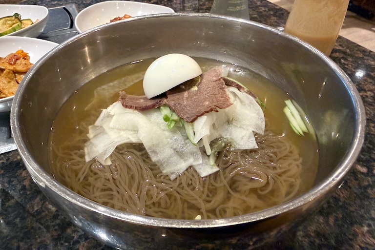 Gah Rahm in Beltsville serves mul naengmyeon, an icy cold Korean noodle dish, alongside staples such as meats grilled at your table.