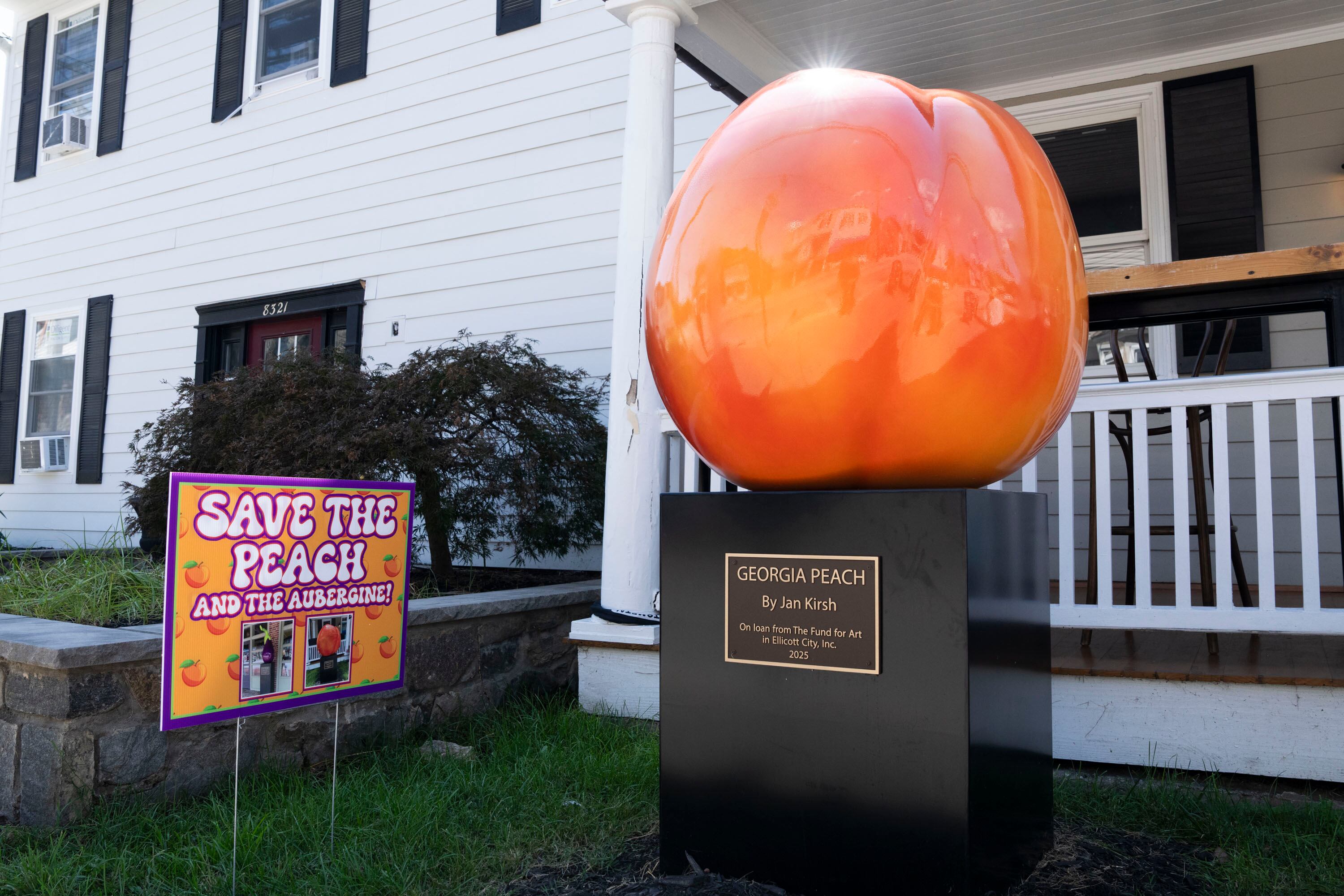 Peach and eggplant art stir unexpected drama in Howard County