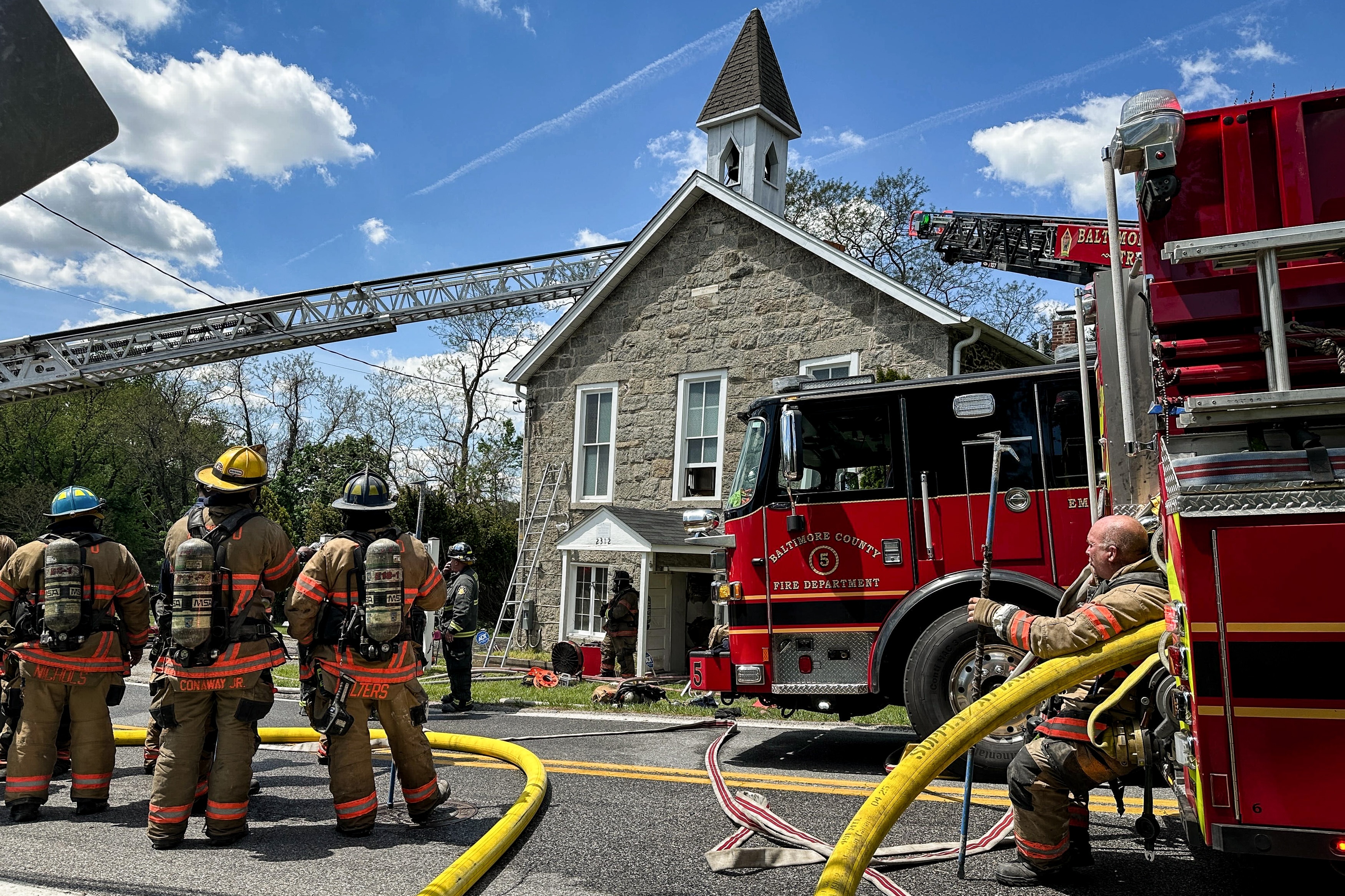 Baltimore County Fire officials said Monday they’d brought under control a blaze that consumed the first and second floors of the historic Mt. Gilboa African Methodist church in Catonsville.