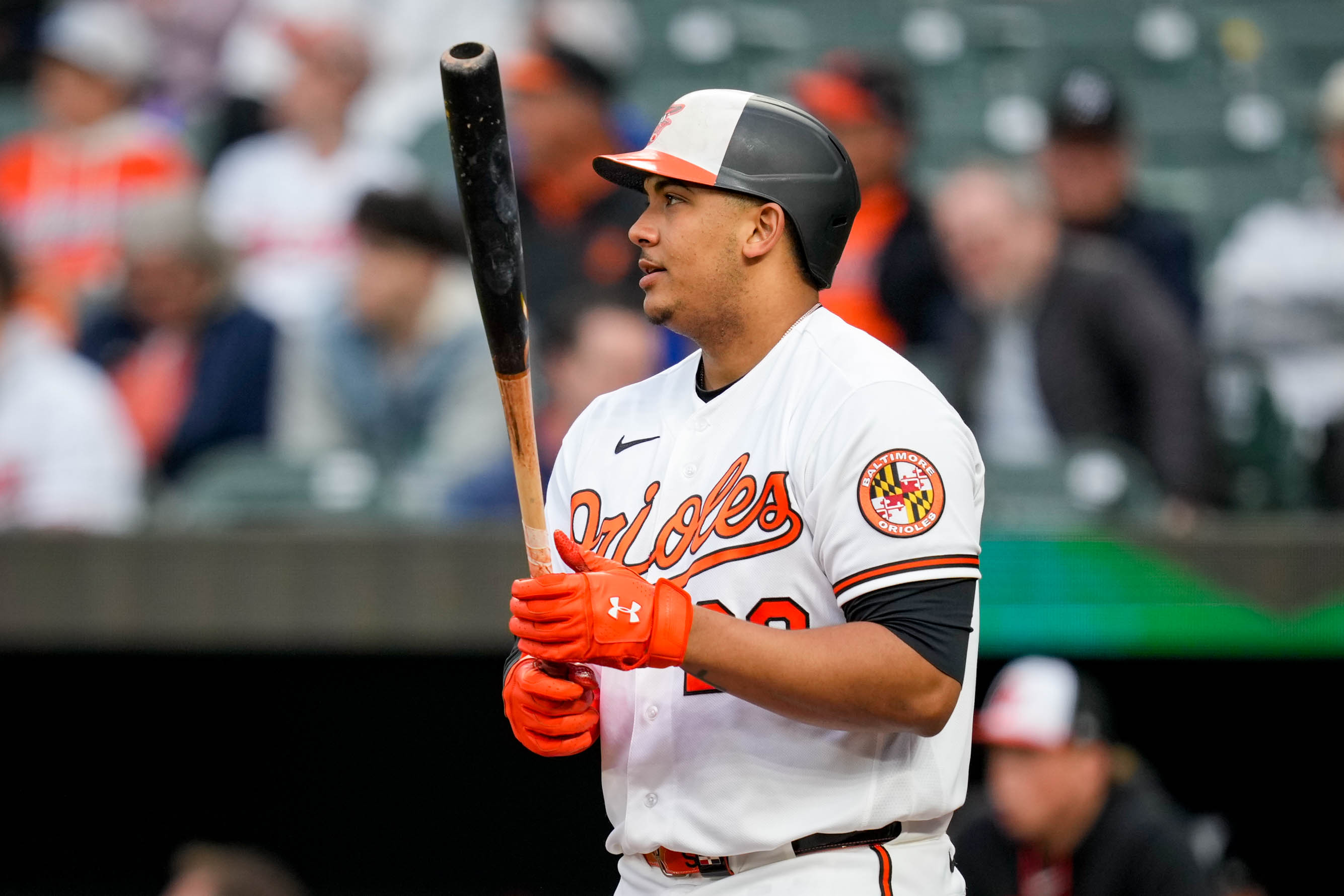 Orioles catcher Samuel Basallo has 12 home runs and a .782 OPS in 226 at-bats.