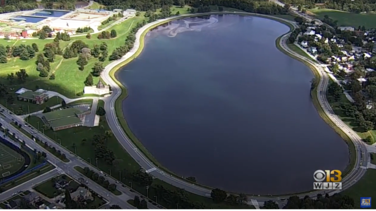Screenshot of a WJZ segment about Lake Montebello.