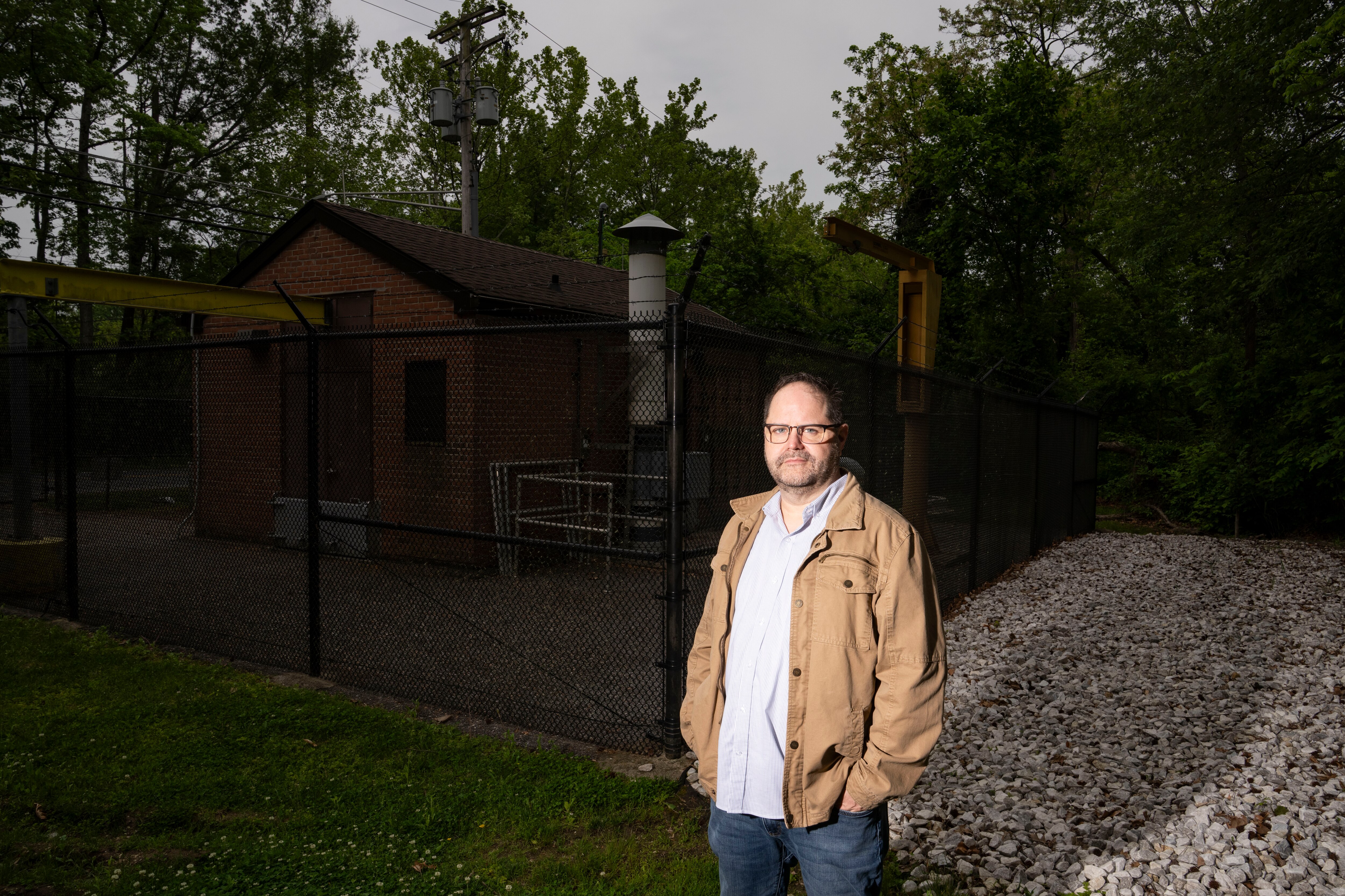 Joshua Bell outside a pumping station where there was a Bigfoot sighting by a married couple in 1976 in Middle River.