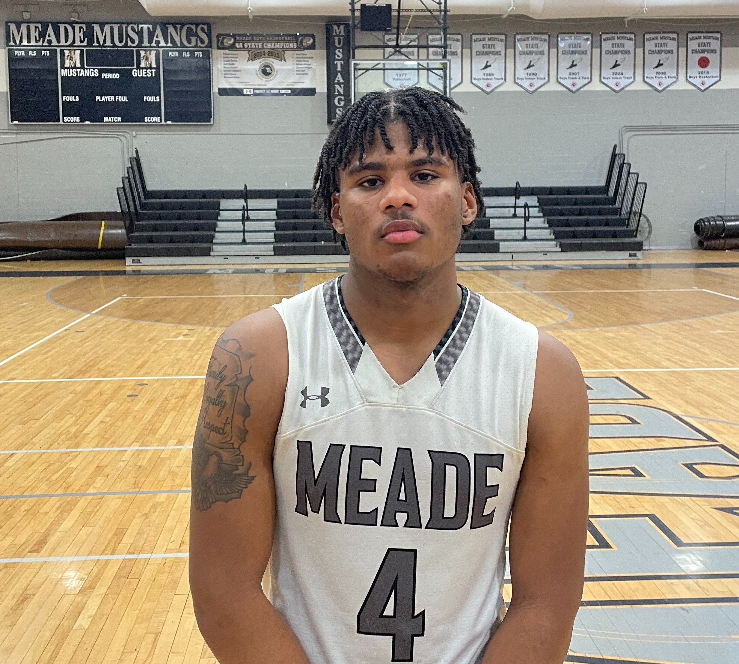 Kyree Scott answered the call for Meade boys basketball Friday evening. The senior scored 18 points, including two 3-point plays in the final quarter as the 15th-ranked Mustangs remained undefeated in Anne Arundel County league play with a 67-60 home victory over Northeast.