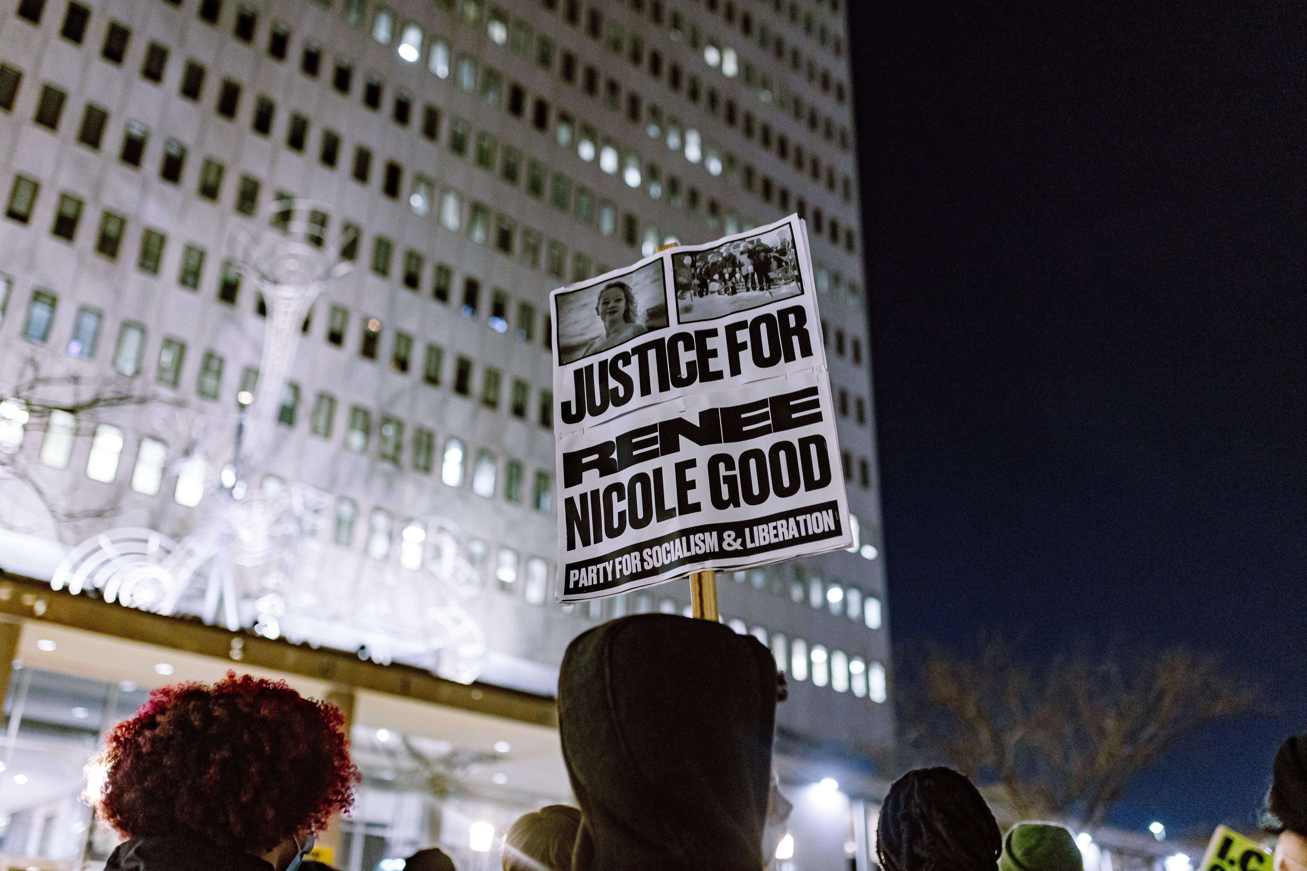 Protesters in Baltimore marched against the federal immigration crackdown Thursday evening.