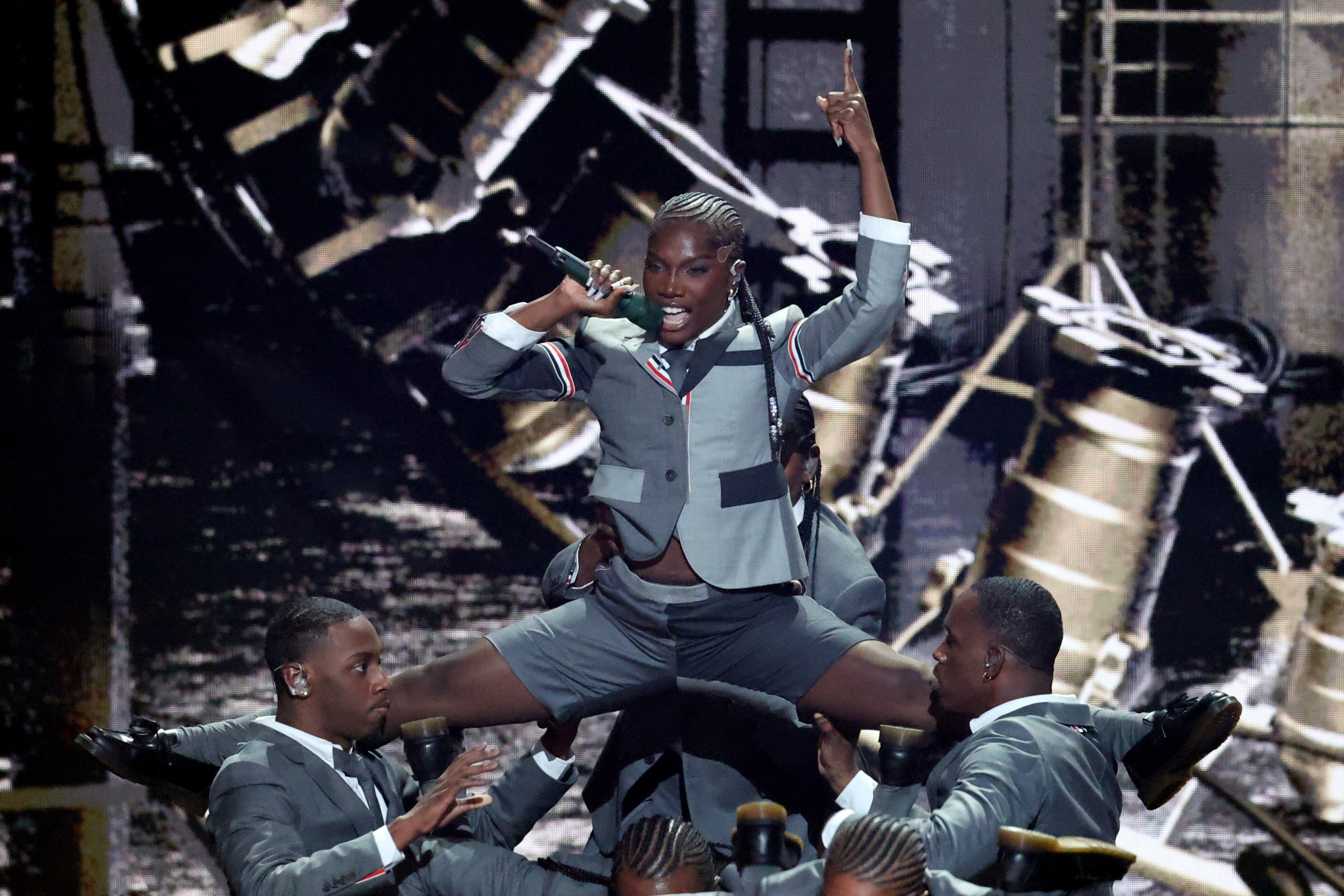 LOS ANGELES, CALIFORNIA - FEBRUARY 02: (FOR EDITORIAL USE ONLY) Doechii performs onstage during the 67th GRAMMY Awards at Crypto.com Arena on February 02, 2025 in Los Angeles, California. (Photo by Amy Sussman/Getty Images)