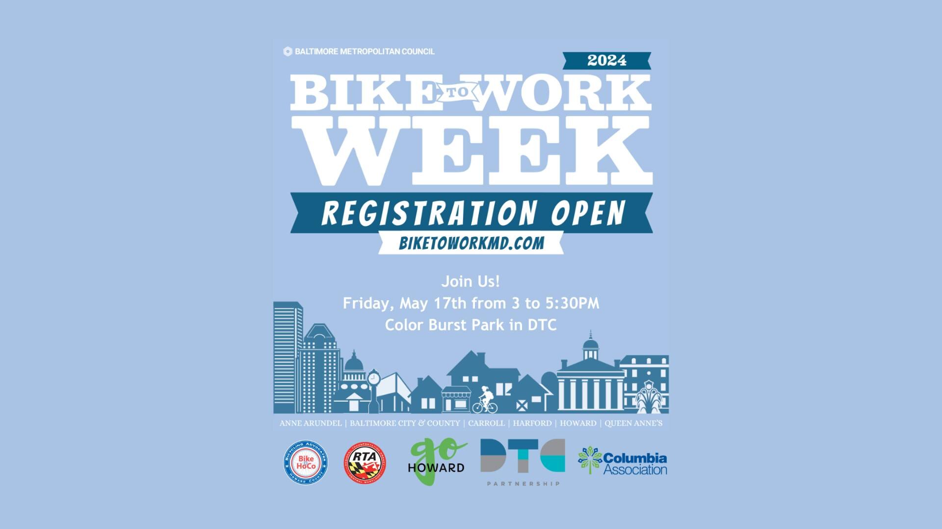 Howard County’s annual Bike to Work Week wraps up on Sunday, but not before an event commemorating the week. On Friday, folks can gather at Color Burst Park in downtown Columbia for an afternoon of fun, food and swag.