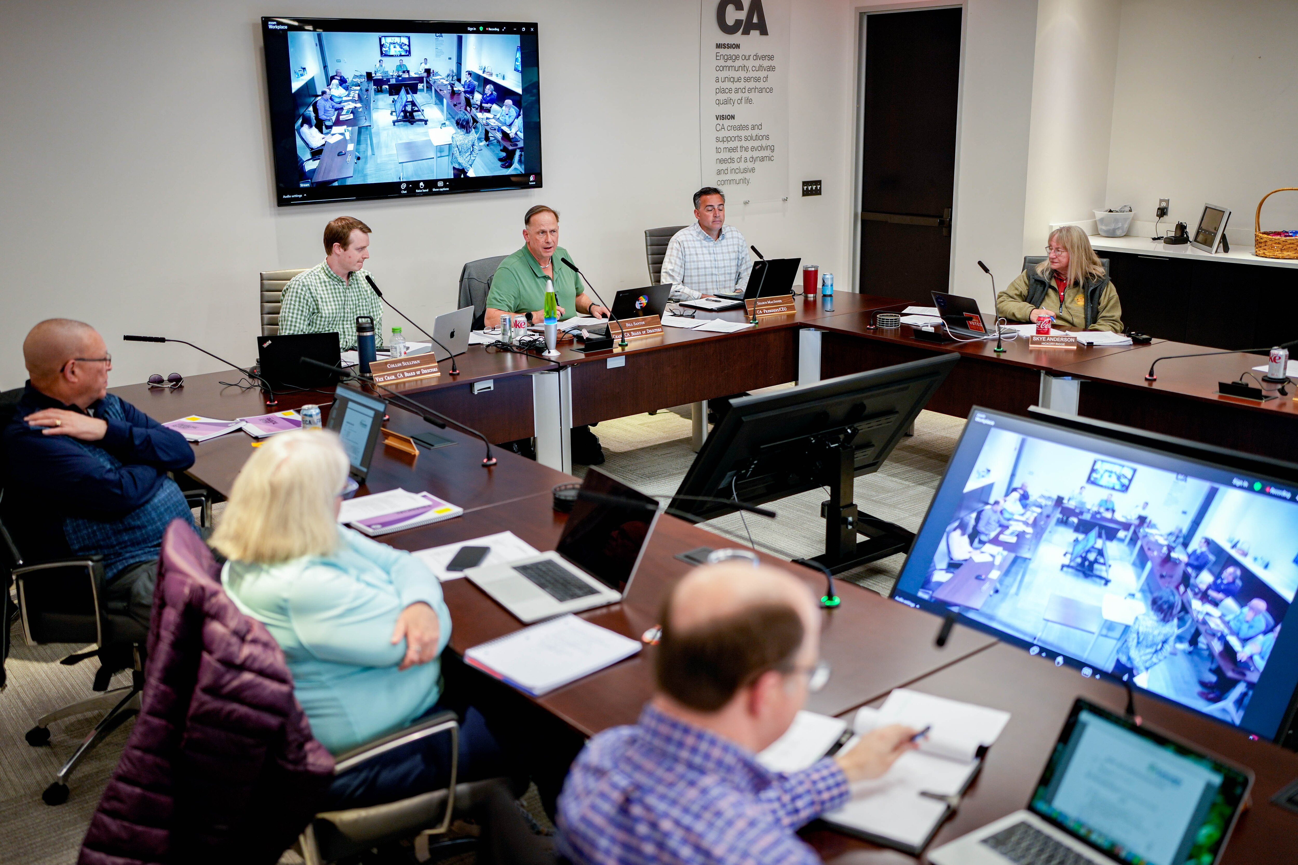 The Columbia Association’s Board of Directors meets at their headquarters in Columbia, Md. on Thursday, March 27, 2025.