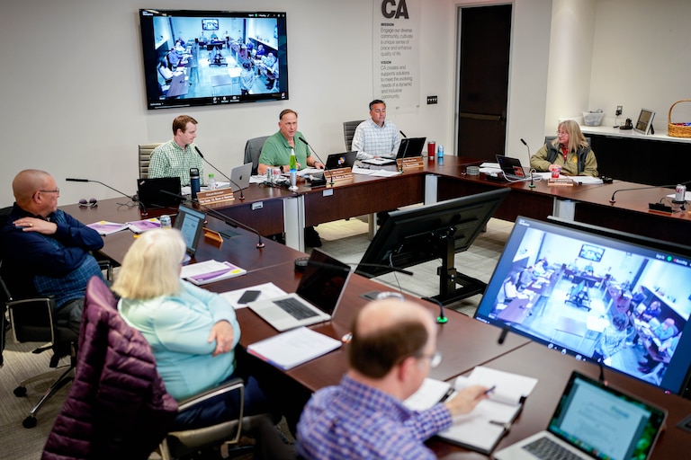 The Columbia Association’s Board of Directors meets at their headquarters in Columbia, Md. on Thursday, March 27, 2025.
