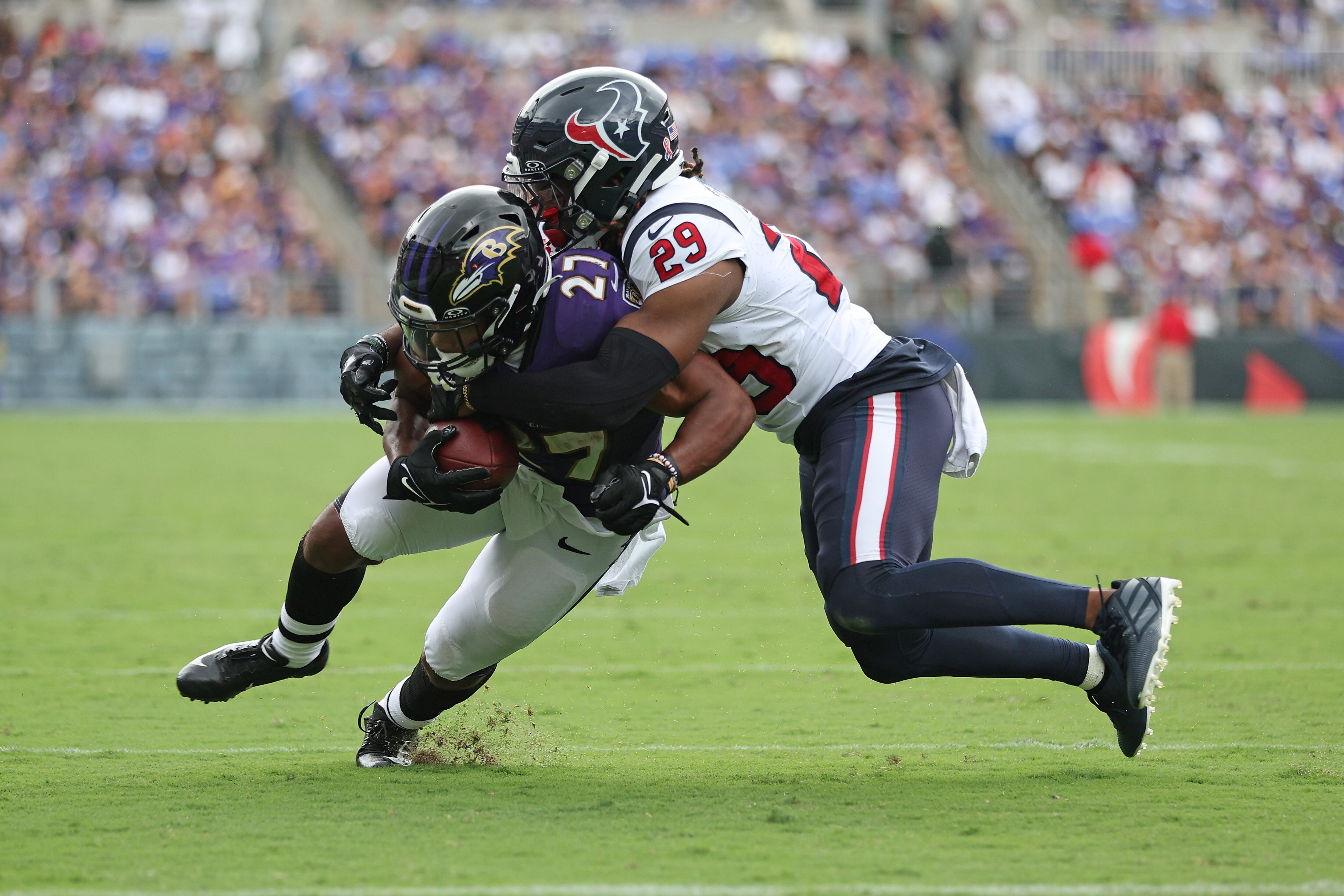 Ravens running back J.K. Dobbins' season ended in the third quarter of the season opener because of a torn Achilles.