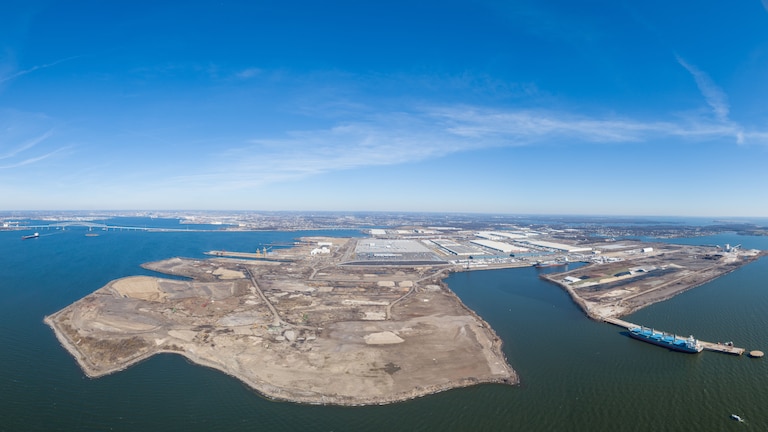 An aerial view of Coke Point, the proposed site of the Sparrows Point Container Terminal.