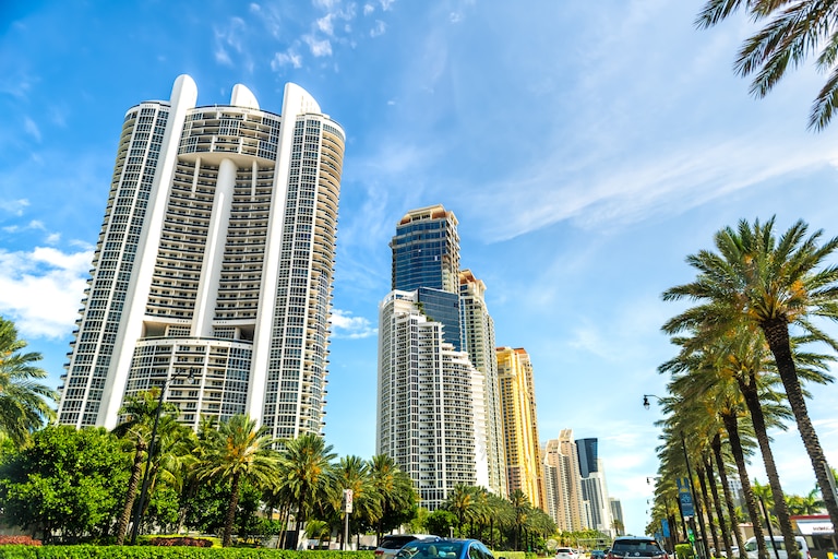 The Trump Royale tower, left, one of three luxury towers in the Trump Grande development in Sunny Isles Beach, Florida.
