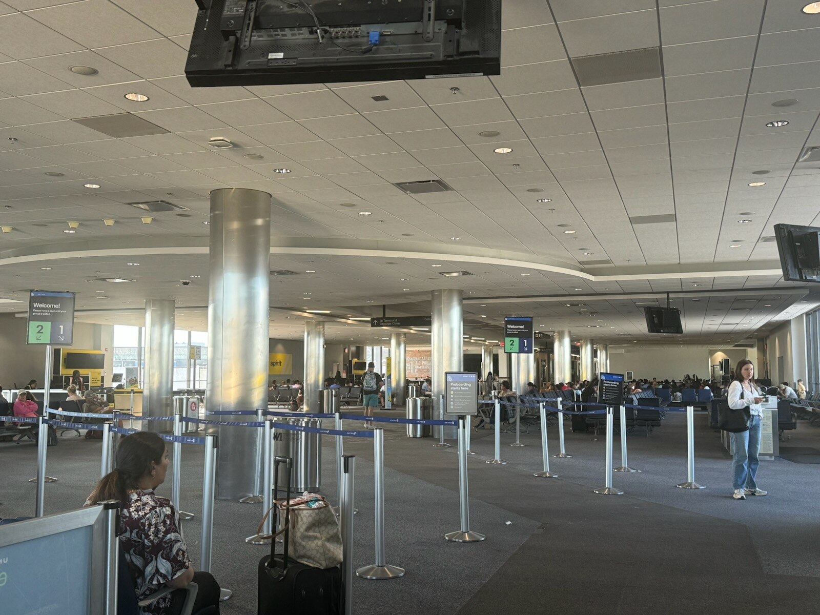 Passengers sat in a darkened terminal for more than 90 minutes Saturday after a power outage delayed flights at Baltimore-Washington International Thurgood Marshall Airport.