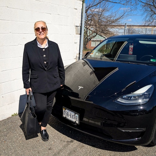 Ashraf Asil, 62, outside a meeting of the DMV Drivers Alliance in Alexandria, Va. Asil, who drives an electric car, said it's tough driving for rideshare companies, even if you don't have to buy gas.